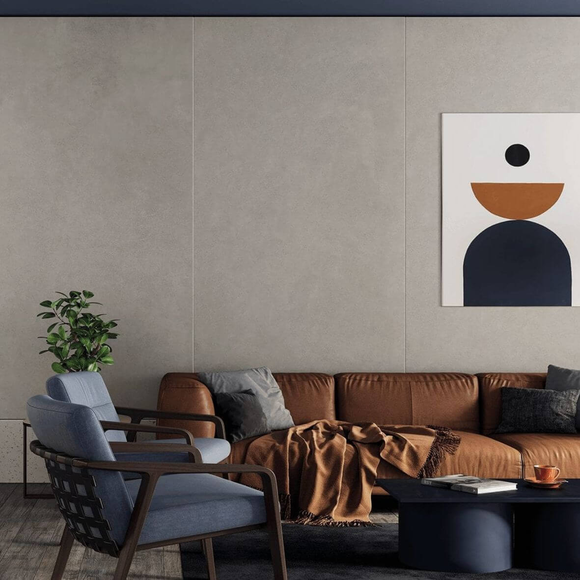 Big Obra Quadrado Lm Concrete Greige ABS Esmaltado 120x120cm - FOK01MH04