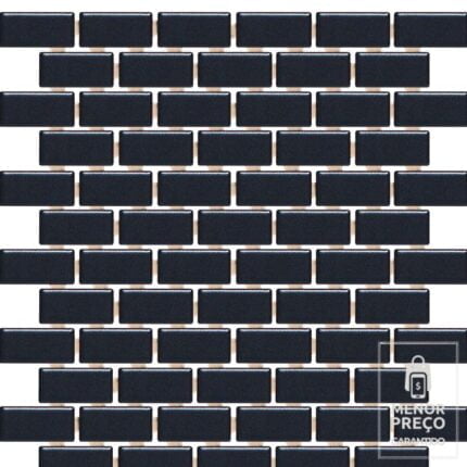 Revestimento Ceramica Atlas Acetinado Preto 2,5x5cm