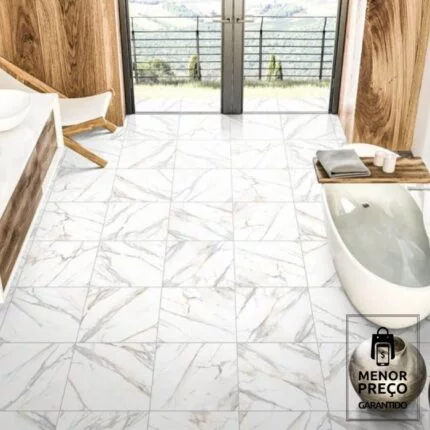 Porcelanato Gaudi Acetinado Carrara Dream AC 61x61cm