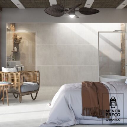 Porcelanato Embramaco Rústico Carbon Off White Out Plus 83x83cm