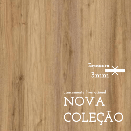 Piso Vinílico Colado 3mm, Capa de proteção 0,3mm - Formato 17,78x121,92cm - Uso Residencial e Comercial - Valor por peça