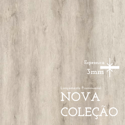 Piso Vinílico Colado 3mm, Capa de proteção 0,3mm - Formato 17,78x121,92cm - Uso Residencial e Comercial - Valor por peça