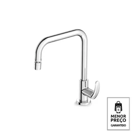 Torneira de Mesa para Cozinha Bica Móvel 90º com Arejador Articulado Cromada Roca Linha Nexo