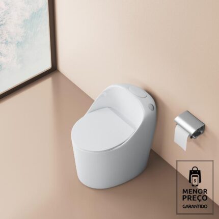 Bacia Caixa Interna Monobloco Sifonica Circolare Branca com Assento Big Obra