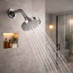 Chuveiro / Ducha em ABS - 100mm Cromado com Braço em Aço Inox Big Obra