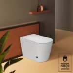 Bacia Automática com Bidê Rimless Caixa Interna Branca completa 110V Big Obra