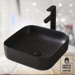 Cuba Quadrada 400x400x135mm Preta Matte Big Obra