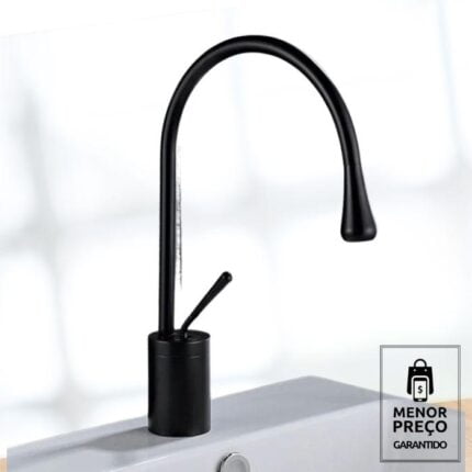Misturador monocomando Preto para banheiros e lavabos Big Obra