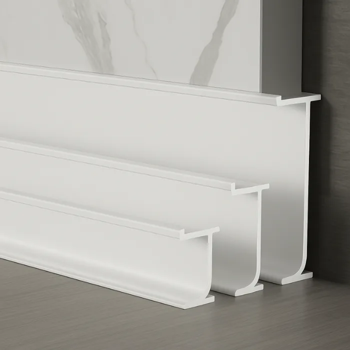 Rodape Invertido em Aluminio com borda 30x15x3000mm Cor Branco Big Obra ...