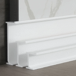 Rodape Big Obra Invertido em Aluminio com borda 50x15x3000mm Cor Branco - Valor por Metro Linear (R)