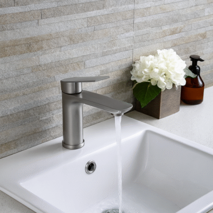 Monocomando Banheiro Grafite Bica baixa - Material Aco Inox