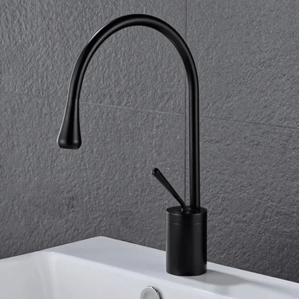 Misturador Big Obra Monocomando Aço Inox 304 Banheiro Bica Alta Fosco Preto Fosco (23x36x9cm) (R)