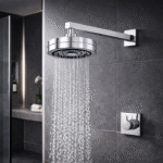 Ducha Chuveiro Autolimpante Acqua Clean Redondo de Parede Longo Cromado Inox 201