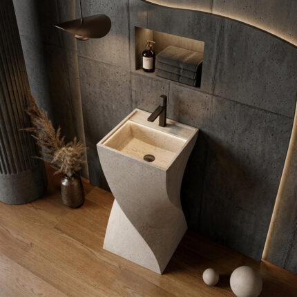 Cuba Banho Art Basin Travertino de Piso (425x425x860mm)