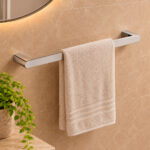 Porta Toalha Simples Aço Inox 304 60cm Round Cromado Polido