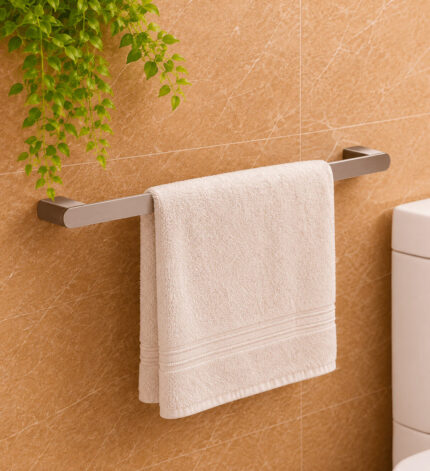 Porta Toalha Simples Aço Inox 304 60cm Round Grafite (R)