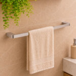 Porta Toalha Simples Aço Inox 304 60cm Semi Round Níquel Escovado