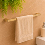 Porta Toalha Simples Aço Inox 304 60cm Semi Round Gold Champagne Escovado (R)