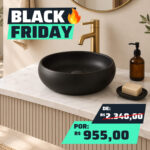 Cuba Banho Art Basin Preto Matte (400x400x110mm)