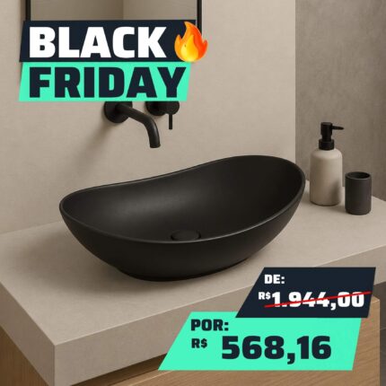 Cuba Banho Art Basin Preto Matte (520x320x150mm)